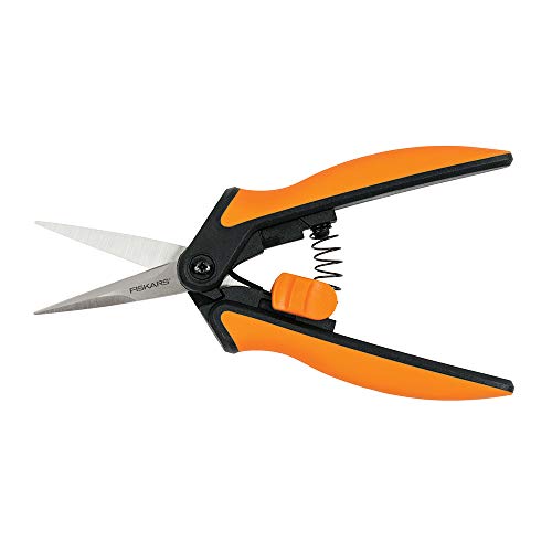 Fiskars Softouch Micro-Tip beskæring Snip, ikke-coatede blade, Orange/Sort...