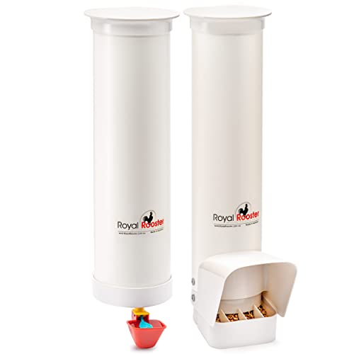 Royal Rooster Chicken Feeder and Chicken Waterer Set - 7 lb Poultry Chicken...