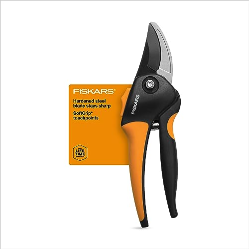 Fiskars SoftGrip Bypass Pruning Shears - 5/8” Garden Clippers with Ground...