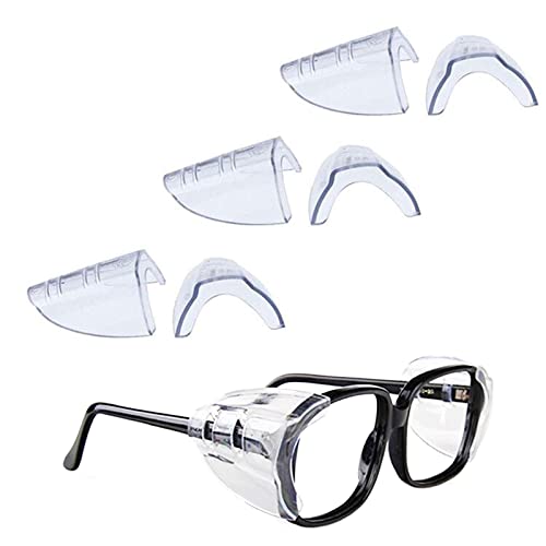 3 Pairs Eye Glasses Side Shields, Flexible Slip on Side Shields for Safety...