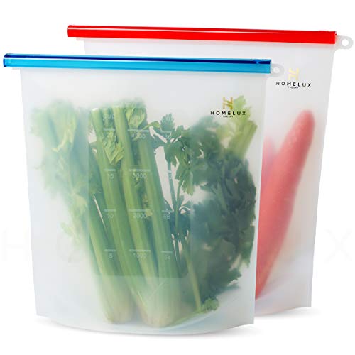 Homelux Theory Reusable Silicone Food Storage Bags Silicone Bags Reusable...