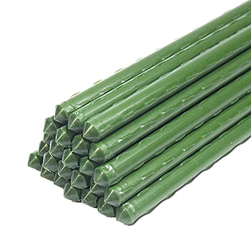 YIDIE Sturdy Metal Garden Plant Stakes 4 Ft Plastic Coated Steel Plant...