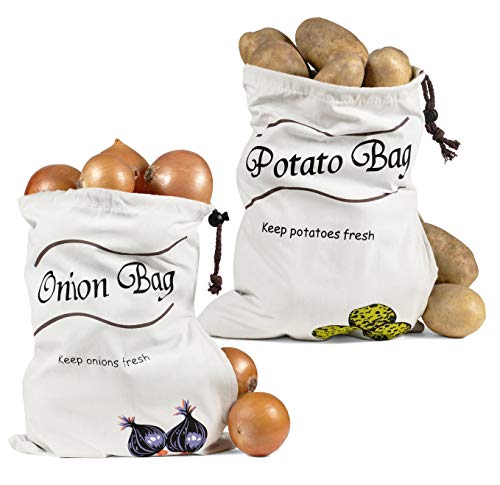 Reusable Storage Bags - Onion Holder Potato Storage Zipper Sprout Free...