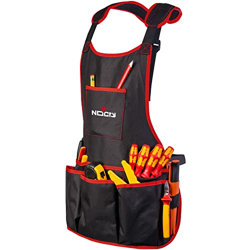 NoCry Professional Canvas Work Apron - with 16 Tool Pockets, Fully...