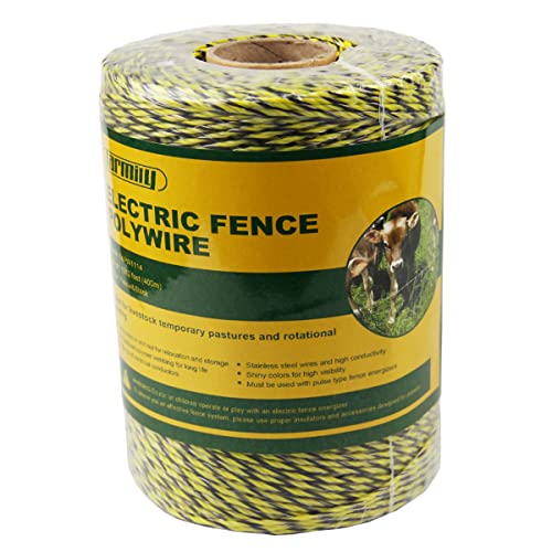 Farmily Portable Electric Fence Polywire 1312 Feet 400 Meter 6 Conductor...