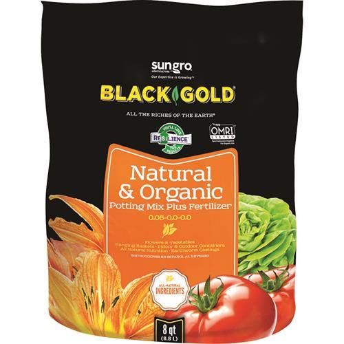 SUNGRO HORTICULTURE Black Gold 1302040 8-Quart All Organic Potting Soil