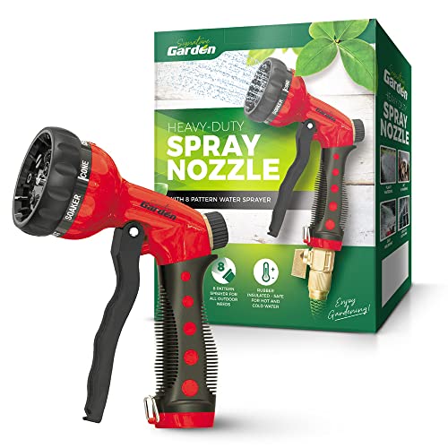 Signature Garden Heavy-Duty Water Hose Spray Nozzle - Comfort-Grip Hose...