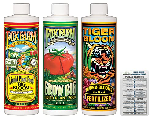 FoxFarm Liquid Nutrient Trio Soil Formula: Big Bloom, Grow Big, Tiger Bloom...