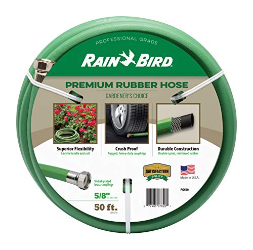 Rain Bird PGH50 Premium Heavy-Duty Garden Hose, 100% EDPM Rubber,...