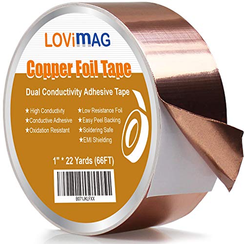 LOVIMAG Copper Foil Tape (1inch X 66 FT) with Conductive Adhesive for...