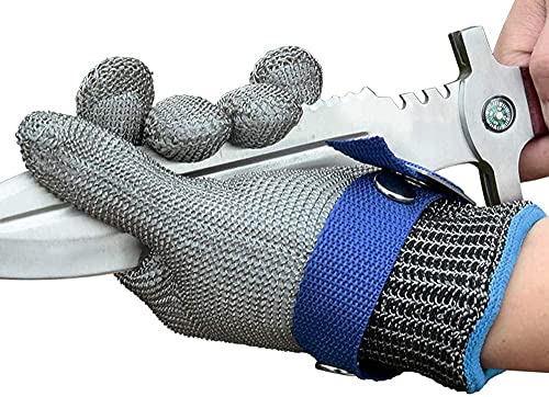 Schwer ANSI A9 Cut Resistant Glove, Food Grade Stainless Steel wire Mesh...