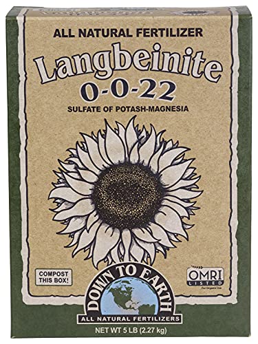 Down to Earth Organic Langbeinite Fertilizer Mix 0-0-22, 5 lb