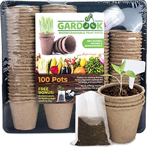 Seed Starter Kit with 100 Peat Pots for Seedlings 3 Inch, Seed Starter...