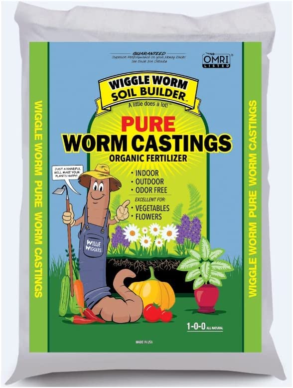 Wiggle Worm 100% Pure Organic Worm Castings 15 Pounds - Organic Fertilizer...