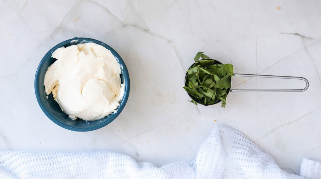 basil and cream cheese
