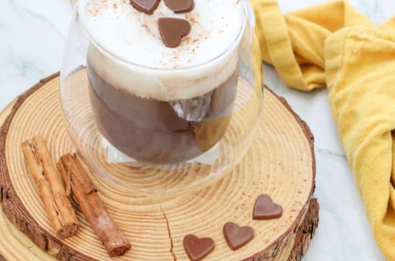 a mug of pumpkin pie spice hot chocolate