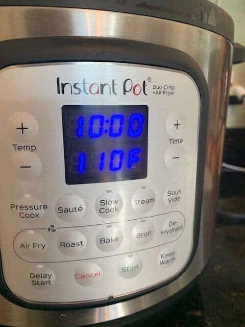 time and temp setting on a digital pressure cooker