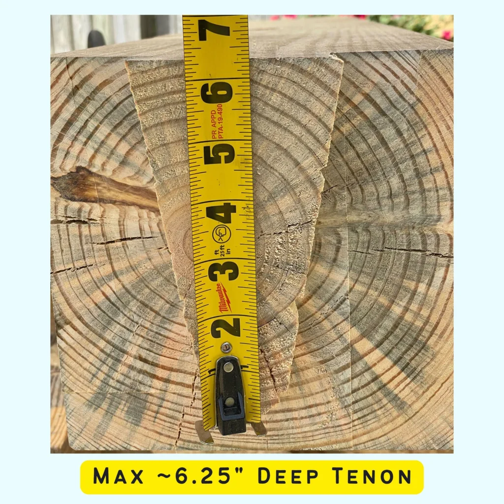 a tapered dovetail tenon