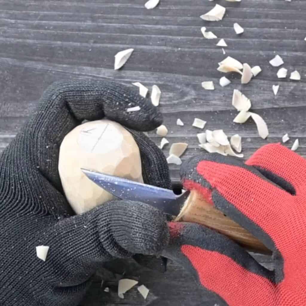 rounding over the ends of a block of wood