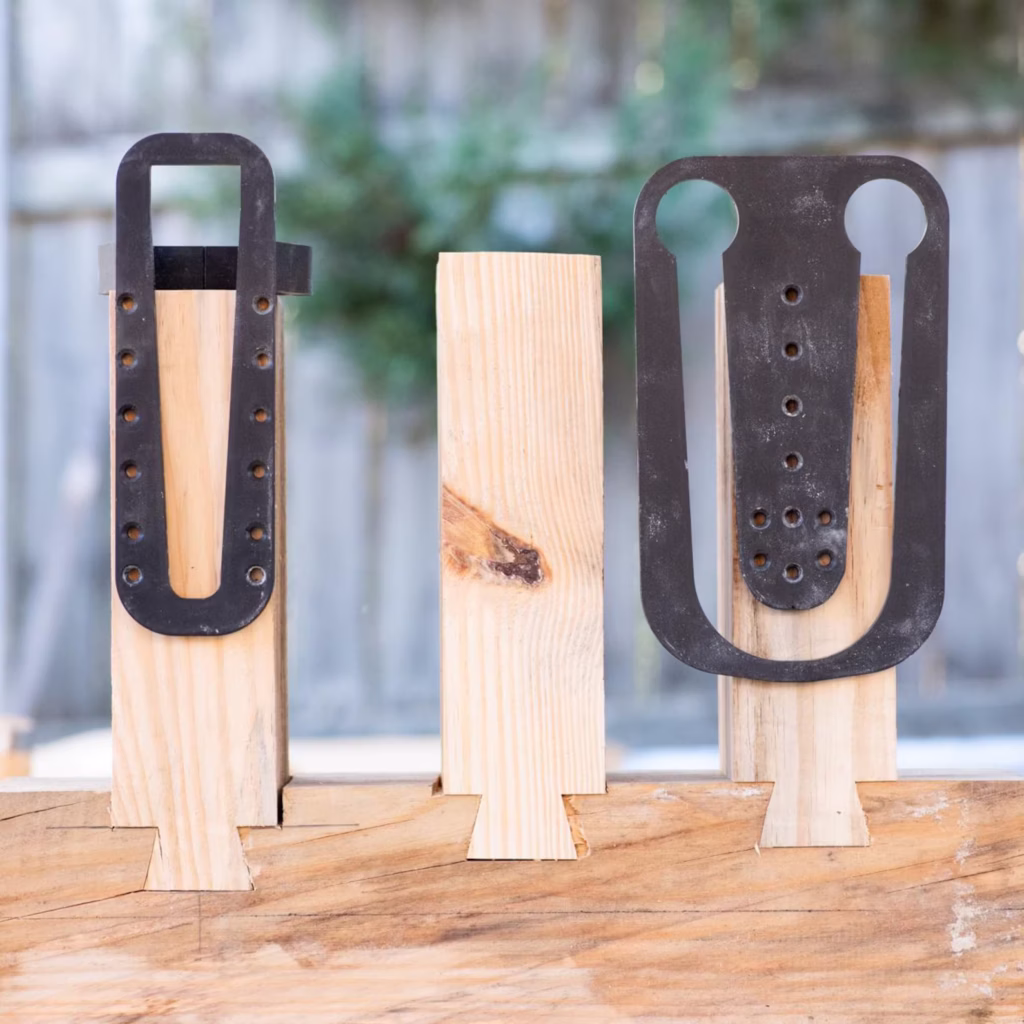 a pair of jigs for making a shouldered dovetail with a router